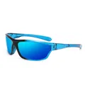 Occhiali da sole sportivi polarizzati con lenti a specchio blu per uomo e donna - Montatura Blu Sfumata Specchio Blu
