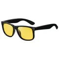 Classic square polarized sunglasses with black frame and contrast-enhancing yellow lenses - Black Frame Night Vision Yellow