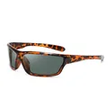 Classic sport polarized sunglasses with premium tortoiseshell pattern square frame - Tortoise Frame G15 Lens