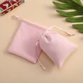 Weiche rosa Samt-Aufbewahrungstasche mit Kordelzug für Schmuck oder Accessoires, elegant - Plüsch Kordelzug Stil / 5*7cm / Rosa
