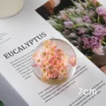 Elegant 7cm crystal ball with real dried pink flowers inside, perfect decorative gift. - Red Daisy Gear Shift Knob / 7cm