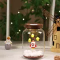 Healing rocket and stars glass jar night light ornament with wooden lid for kids gift - Rocket Model / S