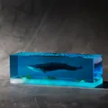 Elegant ocean blue resin whale night light sculpture for creative tabletop home decor - Blue Whale with Seaweed / Standard Ornament