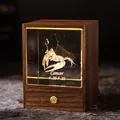 3D χαραγμένο με λέιζερ ζώδιο Καρκίνος κρυστάλλινο νυχτερινό φως σε ξύλινο κουτί δώρου - Τετράγωνο (Καρκίνος)