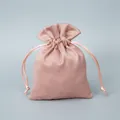 Elegant pink satin drawstring pouch for jewelry, accessories, and small gift packaging - Pink