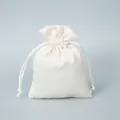 Elegant cream satin drawstring pouch for jewelry packaging and gift storage - Beige