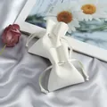 Premium off-white microfiber drawstring pouch for elegant jewelry and accessory storage. - 7*8cm / Off White