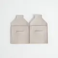 Elegant grey microfiber envelope jewelry storage pouch with a secure slot-in closure - 2 Pieces/Pack (8*8cm) / Gray