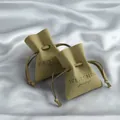 Premium green microfiber drawstring jewelry pouch for luxury necklaces and earrings - 7*8cm / Army Green