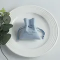 Elegant light blue microfiber drawstring jewelry pouch for necklaces and earrings storage - 7*8cm / Light Blue