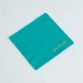 Turquoise microfiber cleaning cloth for jewelry and glasses with zigzag edges - 8x8cm / Green