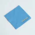 Premium square blue microfiber cleaning cloth with gold Vinknde logo for jewelry and glasses - 8x8cm / Dark Blue