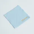 Premium light blue microfiber cleaning cloth with gold embossed Vinknde logo for jewelry - 8x8cm / Lake Blue