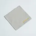 Premium light grey microfiber cleaning cloth with gold Vinknde logo for jewelry - 8x8cm / Gray
