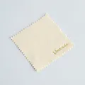 Premium cream microfiber cleaning cloth for jewelry and watches with gold logo detail - 8x8cm / Light Yellow