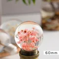 Élégant accessoire de lampe boule de cristal 60mm avec fleurs séchées roses et E27 - 5V USB / Marguerite Rose (60mm)