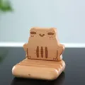 Supporto per cellulare in legno a forma di rana per scrivania con finitura in legno puro. - Forma di Rana (Legno di Faggio)