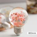 Accessoire de décoration d'ampoule E27 de 80 mm avec fleurs roses séchées à l'intérieur - Voltage 5v / 80mm red daisy screw bulb