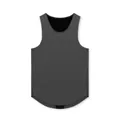 Men's dark gray quick-dry sports tank top for gym training and basketball, curved hem design - S / Tops / Gray