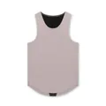 Detailed front view of a men's quick-dry athletic tank top with a curved hemline - S / Tops / Grey Brown
