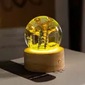 Creative resin night light crystal ball featuring a golden fortune tree for bedroom decor - Rising High Elk (Rechargeable)