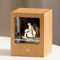 Wassermann Sternzeichen 3D Laser Kristall Holz LED Nachtlicht Geschenk - Wassermann / Naturholzfarbe