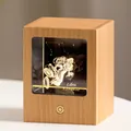 3D-Kristall Waage Sternbild Nachtlicht in Holzbox mit warmem LED-Licht für Schlafzimmer - Waage / Naturholzfarbe