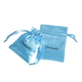 Light blue satin drawstring pouches for jewelry or small gifts on white background - 7x9cm / Sky Blue