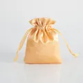 Premium elegant golden satin drawstring pouch for jewelry storage and gift packaging - 7x9cm / Gold