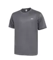 Close-up of men's quick-dry sport t-shirt with grid texture and RUN print - S / Tops / Light Blue