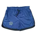 Quick-dry blue mesh men's sports shorts with black drawstring and paw print logo. - M / Tops / Navy Blue Black Edge