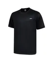 Detailed view of black quick-dry sports t-shirt with small grid texture and RUN print - S / Tops / Black