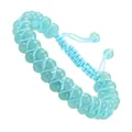 Handmade double-row light blue amazonite stone adjustable braided bracelet for women - Amazonite Style (Light Blue Cord) (#6)