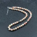 Collar de cuentas de piedra natural hecho a mano con cuentas de jaspe jaspeado para hombre y mujer - Piedra de Red Roja