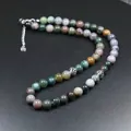 Collar artesanal de cuentas de piedra natural multicolor con detalles de plata S925 - Taj Mahal India