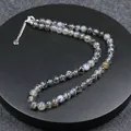 Collar de oración hecho a mano con cuentas de ágata natural y espaciadores plateados - Ágata Veta de Dragón con Líneas Negras