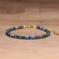 Handgemaakte bohemian gefacetteerde natuurstenen kralenarmband met gouden ketting - Phoenix Steen