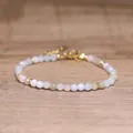 Handmade natural stone faceted bead bracelet with adjustable gold lobster clasp for women - Morganite