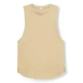Men's oversized breathable muscle tank top in beige featuring side slits for gym sports - Khaki