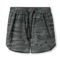 Dettaglio dei pantaloncini sportivi 2-in-1 mimetici da uomo per corsa e fitness - Taglia S / Pantaloni e gonne / Colore mimetico