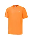 Men's orange quick-dry sports t-shirt with small grid texture and RUN print detail - S / Tops / Orange Red