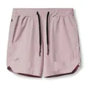 Vista dettagliata dei pantaloncini running 2-in-1 rosa da uomo con lacci neri. - Taglia S / Pantaloni e gonne / Rosa