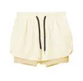 Short de sport 2 en 1 beige pour homme, avec une conception respirante à double couche - Light jaune