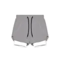 Short de course double couche pour hommes gris et blanc avec cordon de serrage à la taille - Gris clair (Doublure blanche)