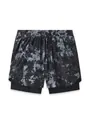 Short de running 2 en 1 pour homme avec camouflage numérique gris et cordon. - Camouflage Pixel Gris