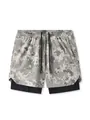 Short de course 2-en-1 pour homme avec motif camouflage numérique et couche interne - Camouflage Pixel Jaune
