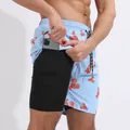 Détail du short de plage pour hommes à motif homard avec poche de compression interne - Taille 12