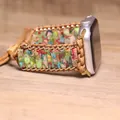 Cinturino bohémien in pietre naturali per Apple Watch con cordino intrecciato - Colorato