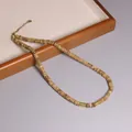 Collana bohémien in pietra naturale con distanziatori dorati e catena regolabile - Diaspro Paesaggio