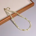Collana di perle in pietra acquamarina naturale fatta a mano con catena regolabile - Cristallo Giallo